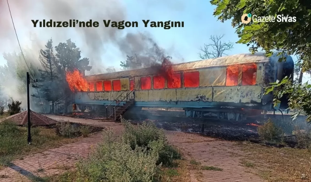 Yıldızeli’nde Eski Restoran Vagonda Yangın Çıktı