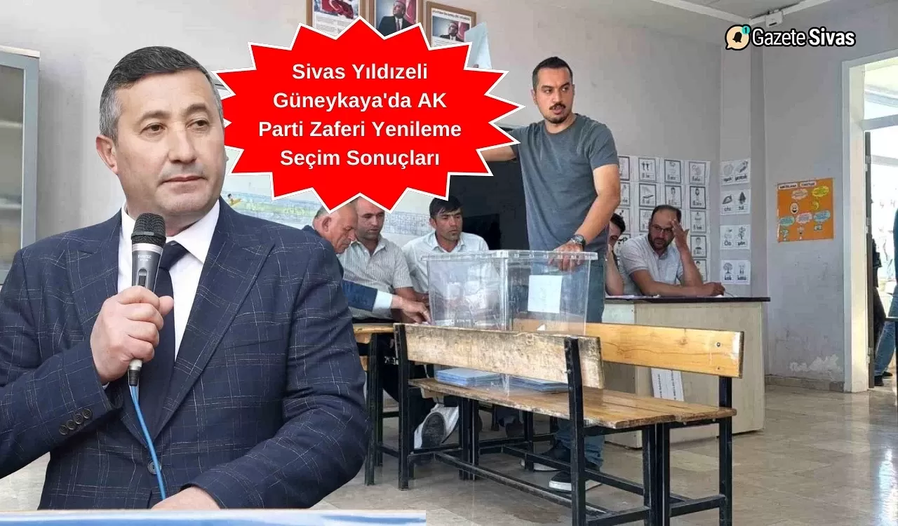 Sivas Yıldızeli Güneykaya'da Yenileme Seçimlerinde AK Parti Zaferi