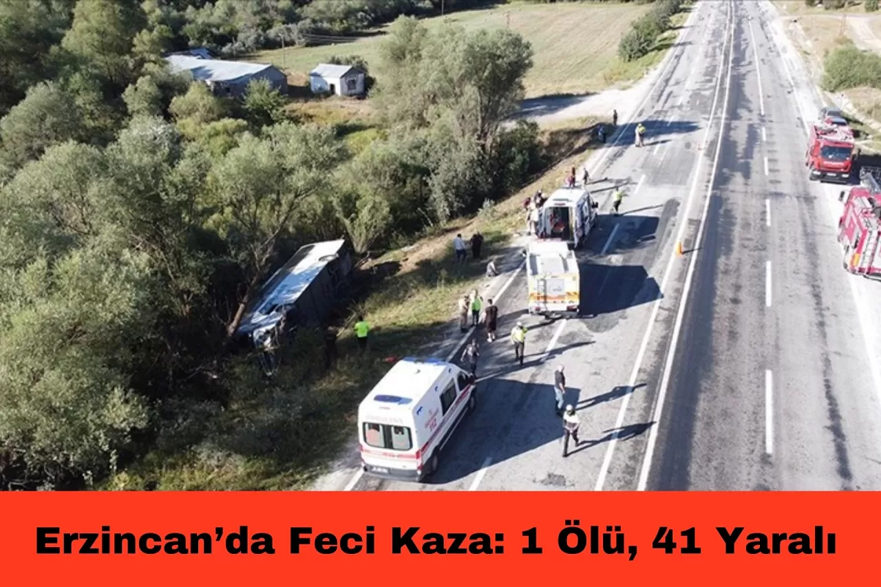 Erzincan’da feci kaza. 1 ölü 41 yaralı