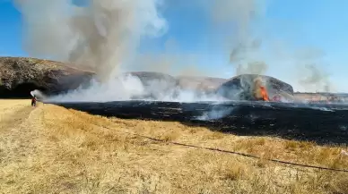 Sivas Şarkışla'da Buğday Tarlasındaki Yangın Korkuttu