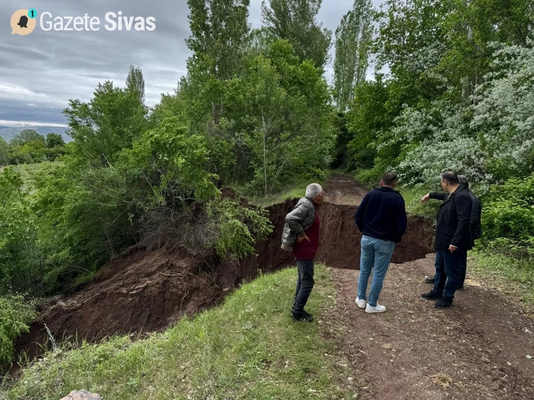 Sivas'ta heyelan oldu: 100 dönüm tarım arazisi zarar gördü