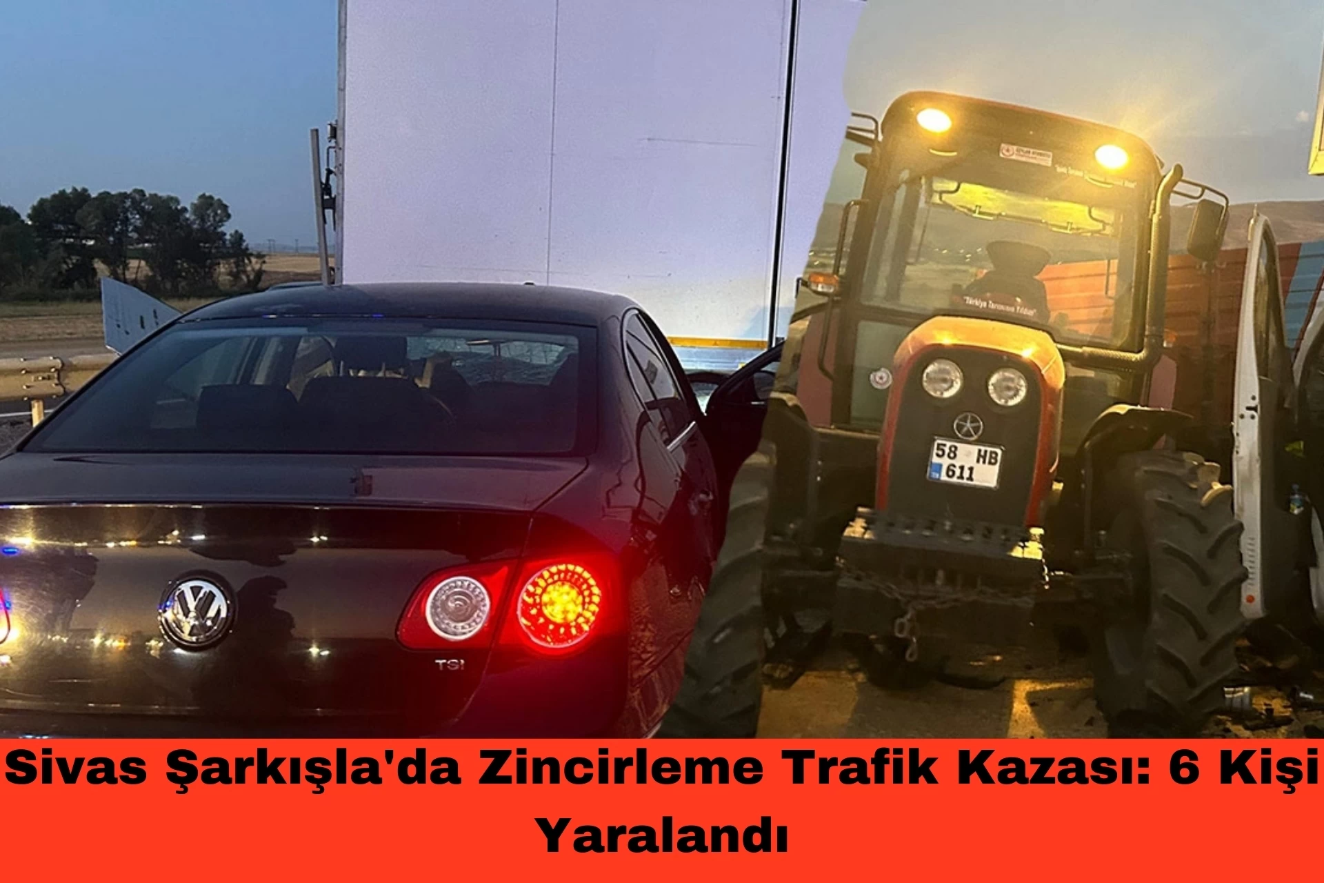 Sivas Şarkışla'da Zincirleme Trafik Kazası: 6 Kişi Yaralandı